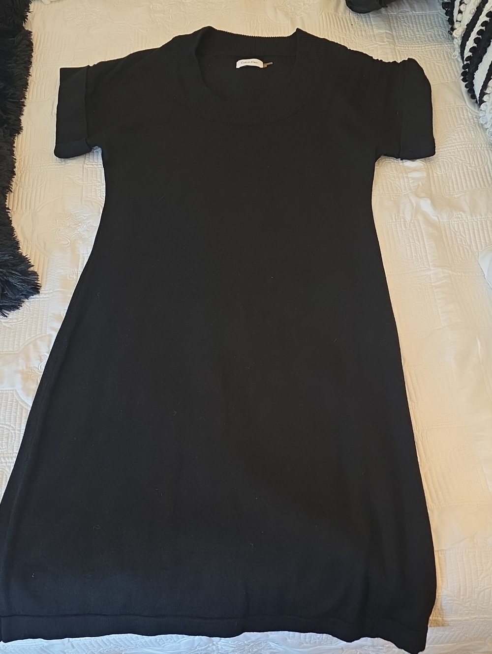 Calvin Klein Black Short-Sleeve Knit Dress